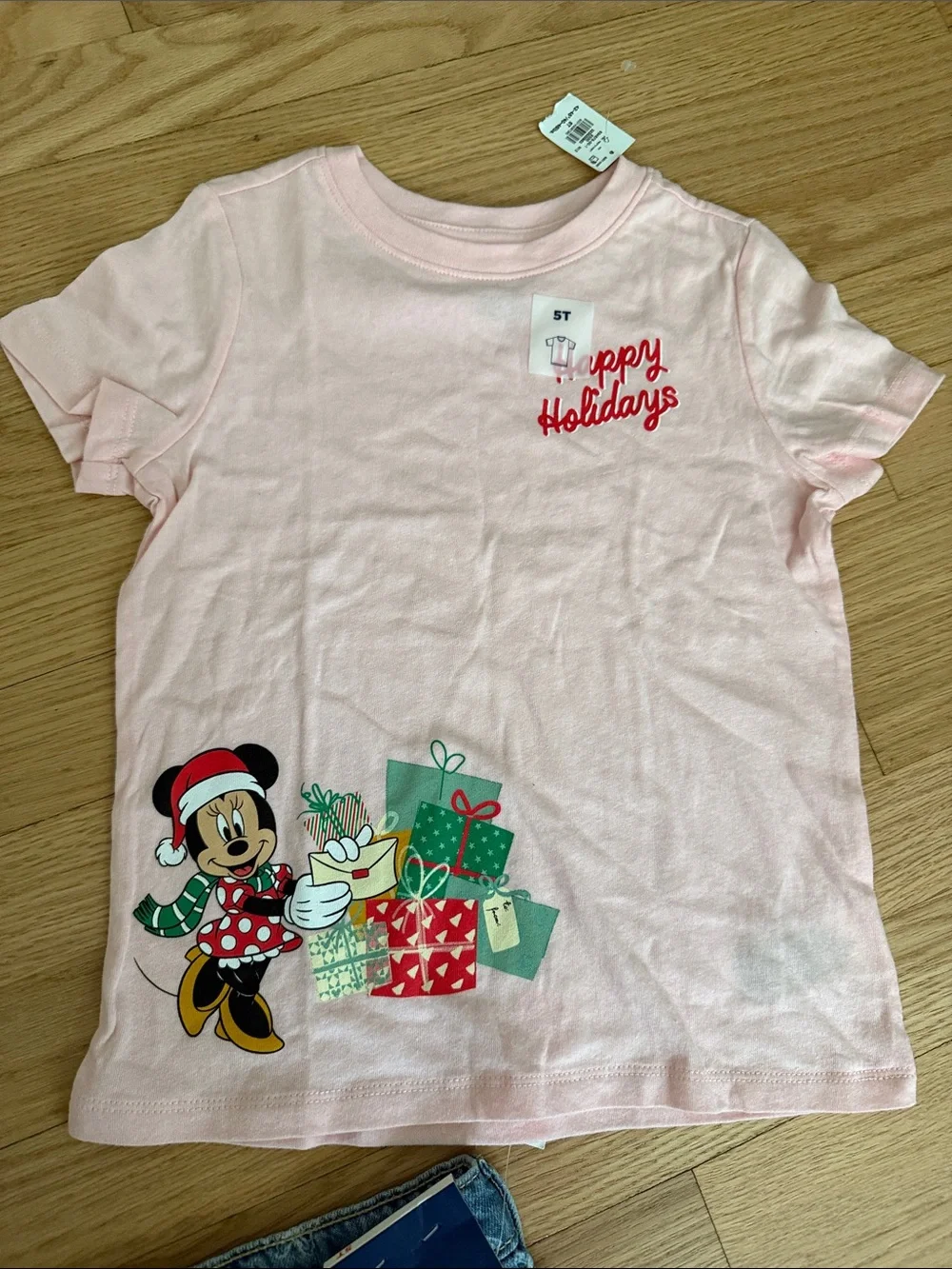 NWT Old Navy bundle Denim Bow Shorts with Minnie Tee & Peach Graphic Tank